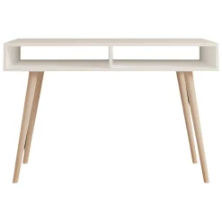 Consolle Bianco Rovere Marrone 2 Vani Colore Struttura Marrone 120x60x75h cm, Colore Ripiano Bianco - Busachi