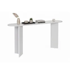Consolle Bianco un Ripiano Peso Supportato 25 kg 150x35x75h cm, Colore Ripiano Bianco - Cercino