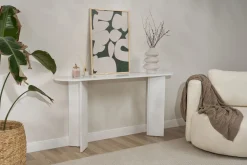 Consolle Bianco un Ripiano Peso Supportato 25 kg 150x35x75h cm, Colore Ripiano Bianco - Cercino
