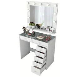 Consolle con specchio 90x45x80h cm bianco - Bussero