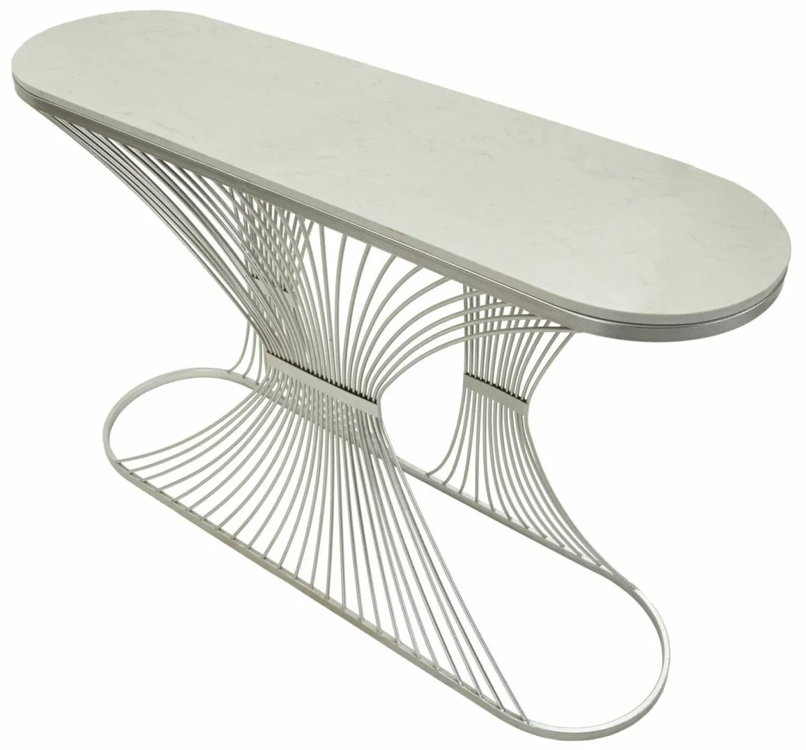 Consolle design in metallo 120x35x79h cm argento - Branduzzo
