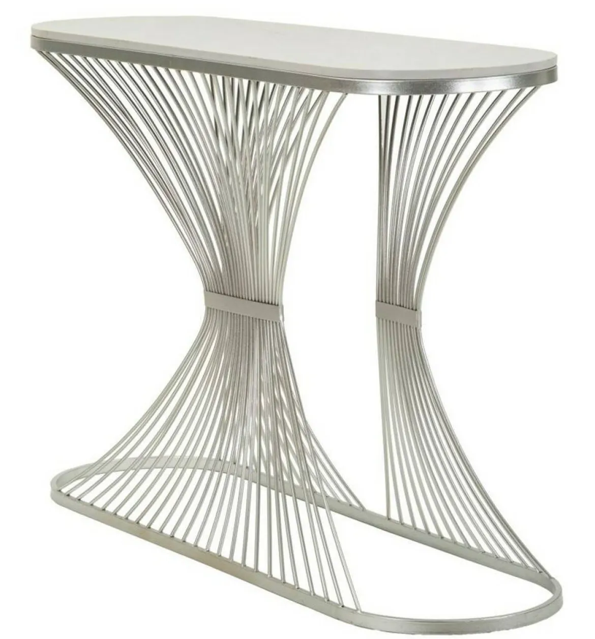 Consolle design in metallo 120x35x79h cm argento - Branduzzo