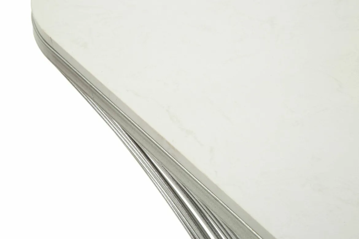 Consolle design in metallo 120x35x79h cm argento - Branduzzo