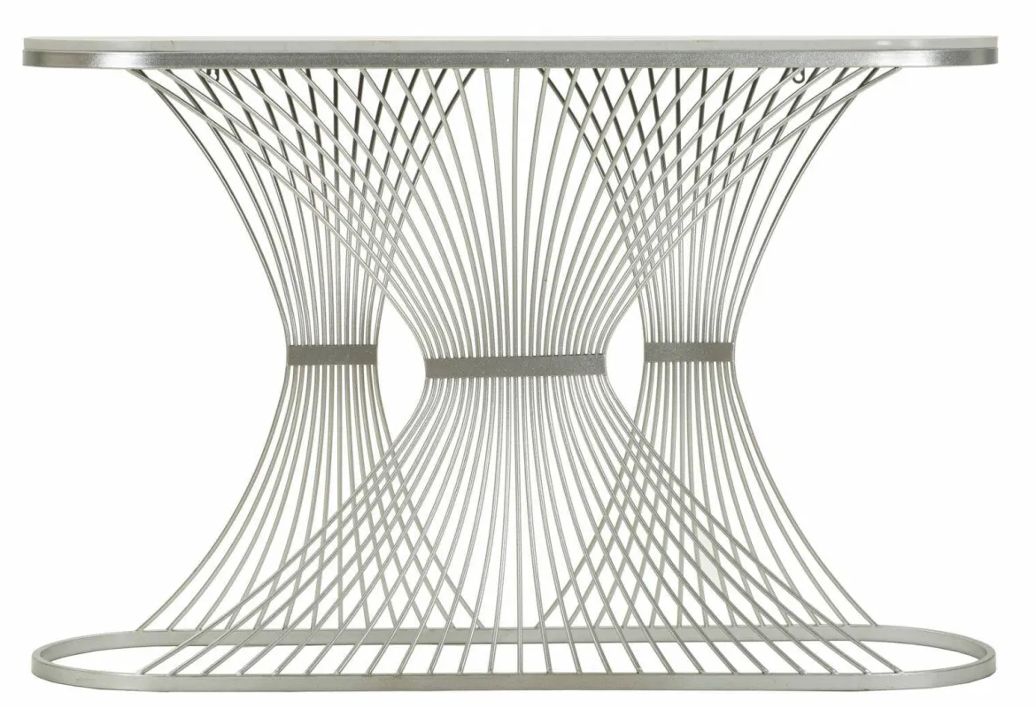 Consolle design in metallo 120x35x79h cm argento - Branduzzo