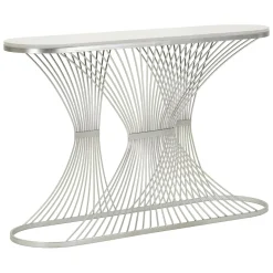 Consolle design in metallo 120x35x79h cm argento - Branduzzo