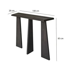 Consolle design 100x28x83h cm antracite - TomoeGozen