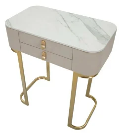 Consolle elegante 70x40x80h cm crema e oro - Ronda