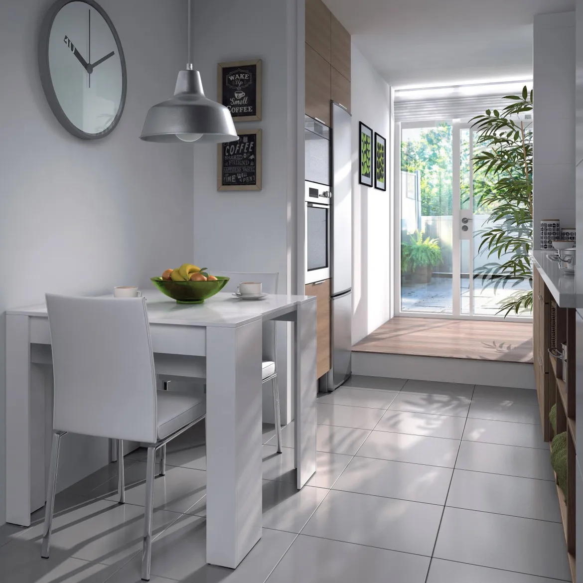 Consolle estensibile sala da pranzo 4-10 posti bianco lucido - Abicitren