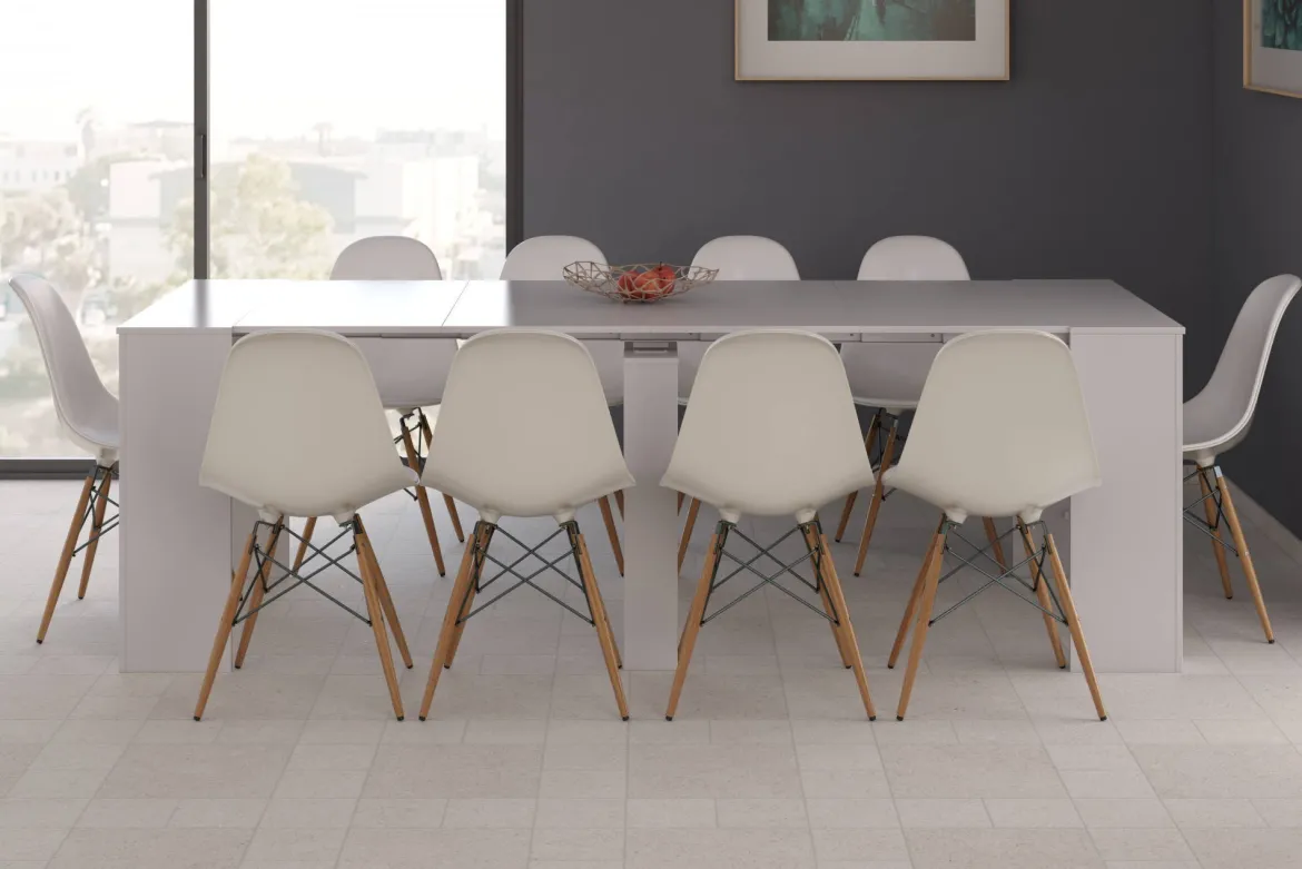 Consolle estensibile sala da pranzo 4-10 posti bianco lucido - Abicitren