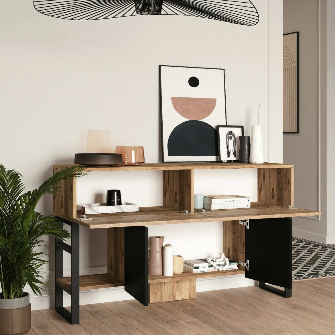 Consolle industrial 138x43x83h cm quercia - Izo