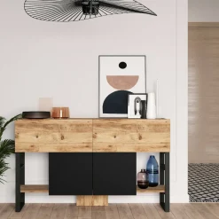 Consolle industrial 138x43x83h cm quercia - Izo