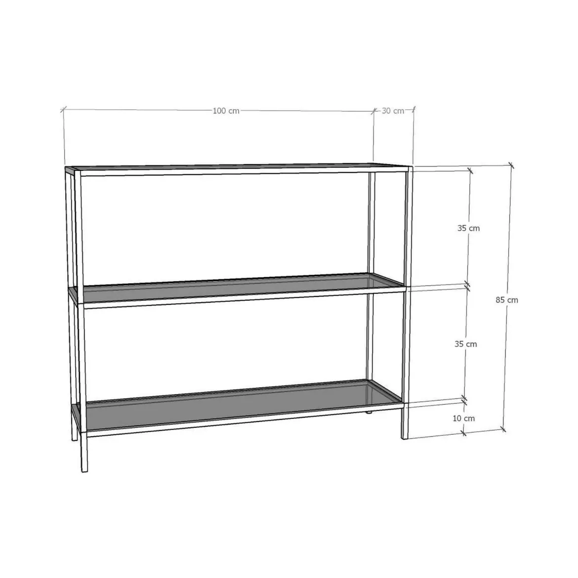 Consolle in metallo 100x30x85h cm nero - Domenica