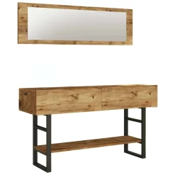 Consolle legno e metallo 139x43x75h cm quercia - Izo