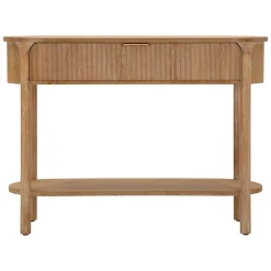 Consolle Marrone Ciliegio oro 2 Ripiani Effetto Invecchiato con 1 Cassetto 110x40x80h cm, Materiale Struttura in Metallo - Faliha