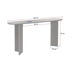 Consolle Marrone Noce un Ripiano Peso Supportato 25 kg 150x35x75h cm, Colore Ripiano Marrone - Cercino