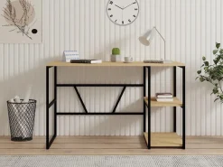 Consolle Marrone Rovere Nero un Ripiano 2 Vani 120x60x74h cm, Colore Ripiano Marrone - Persiceto