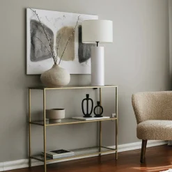Consolle minimal in metallo 100x30x85h cm oro - Domenica