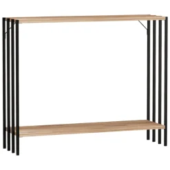 Consolle Nero Marrone Rovere un Ripiano un Vano 90x26x74h cm, Colore Ripiano Marrone - Ravello