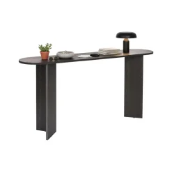 Consolle Nero un Ripiano Peso Supportato 25 kg 150x35x75h cm, Colore Ripiano Nero - Cercino