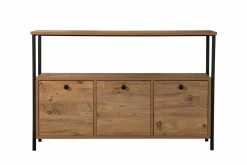 Consolle Nesta, 120x30 h75 cm, Pino e Nero