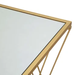 Consolle oro Trasparente un Ripiano Materiale Struttura in Vetro 120x41x81h cm, Colore Ripiano Trasparente - Rankin