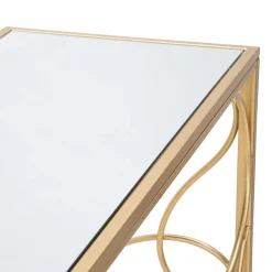 Consolle oro Trasparente un Ripiano Piano con Decorazione con Farfalle 100x35x80h cm, Materiale Struttura in Vetro - Meknes
