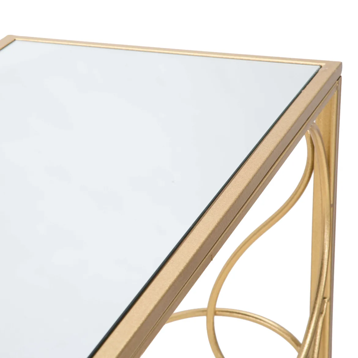 Consolle oro Trasparente un Ripiano Piano con Decorazione con Farfalle 100x35x80h cm, Materiale Struttura in Vetro - Meknes