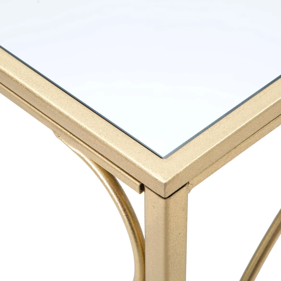 Consolle oro Trasparente un Ripiano Piano con Decorazione con Farfalle 100x35x80h cm, Materiale Struttura in Vetro - Meknes