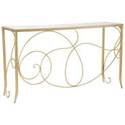 Consolle oro Trasparente un Ripiano Materiale Struttura in Vetro 140x40x80h cm, Colore Ripiano Trasparente - Dilija