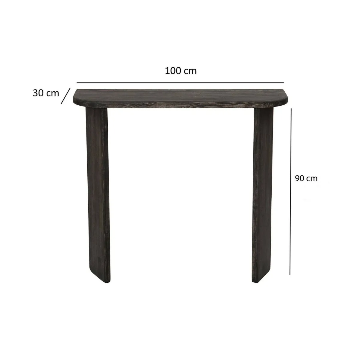 Consolle soggiorno 100x30x90h cm antracite - Benigna