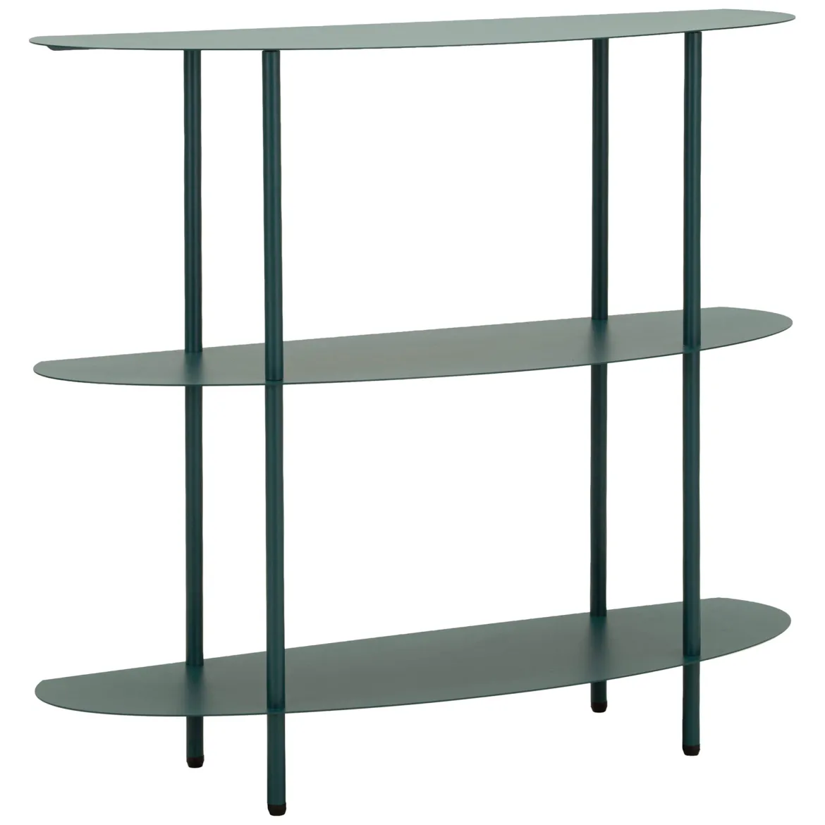 Consolle Verde Ottanio 3 Ripiani Colore Ripiano Verde 6x31x93h cm, Sfumatura Colore Struttura Ottanio - Gamitimi