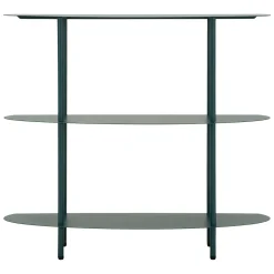 Consolle Verde Ottanio 3 Ripiani Colore Ripiano Verde 6x31x93h cm, Sfumatura Colore Struttura Ottanio - Gamitimi