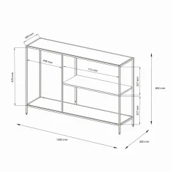 Consolle 120x30x80h cm ardesia - Vaprio