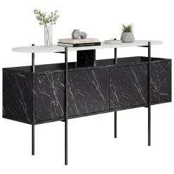 Consolle 150x38x86h cm bianco e grigio - Vance