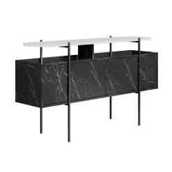 Consolle 150x38x86h cm bianco e grigio - Vance