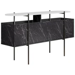 Consolle 150x38x86h cm bianco e grigio - Vance