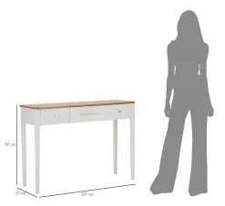Consolle 107x37x80h cm bianco e marrone - Crypto