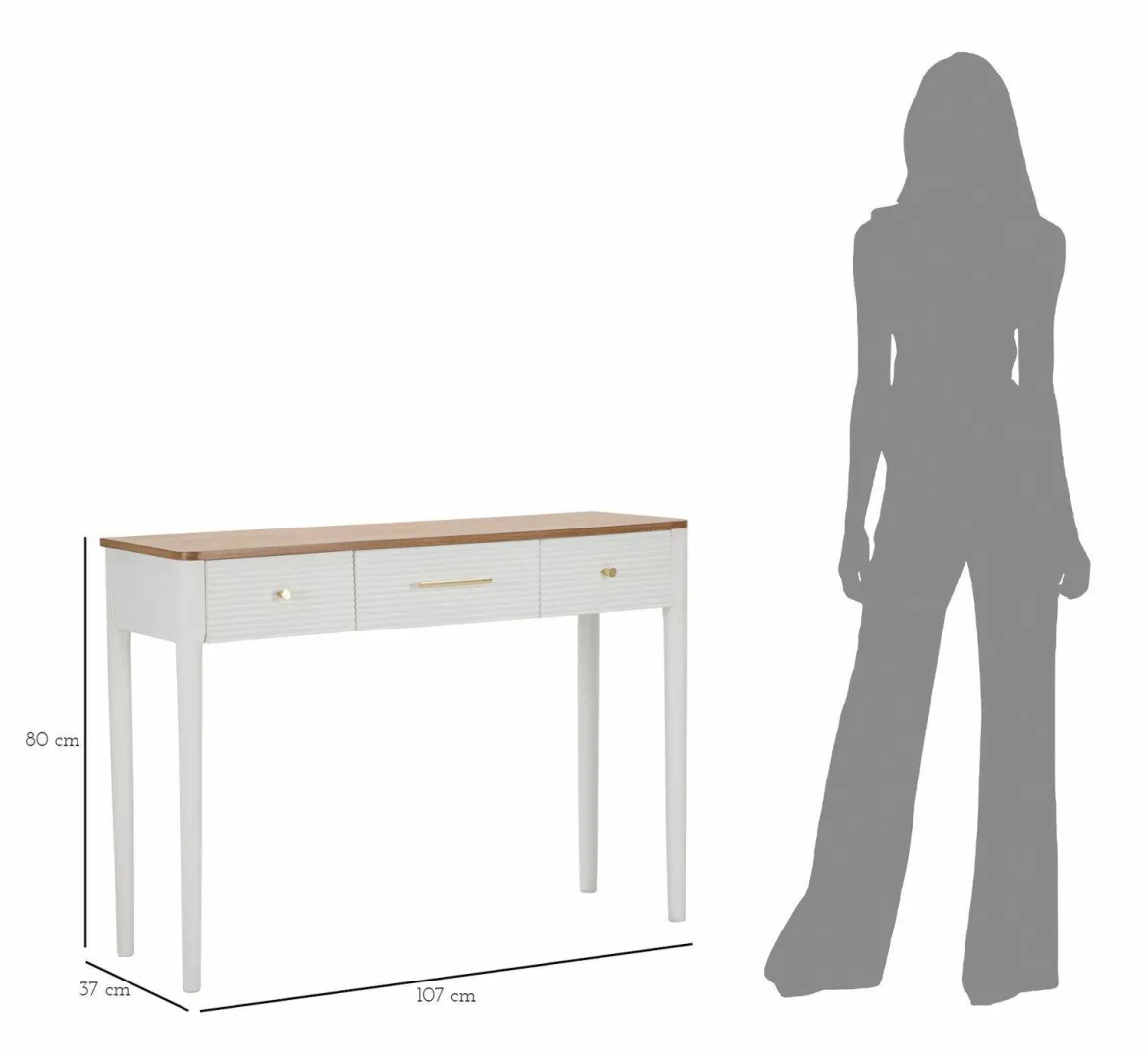 Consolle 107x37x80h cm bianco e marrone - Crypto