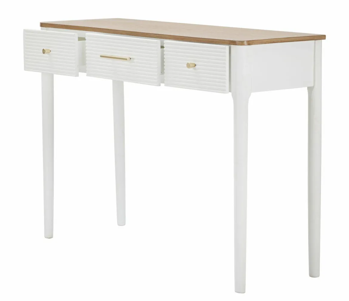 Consolle 107x37x80h cm bianco e marrone - Crypto