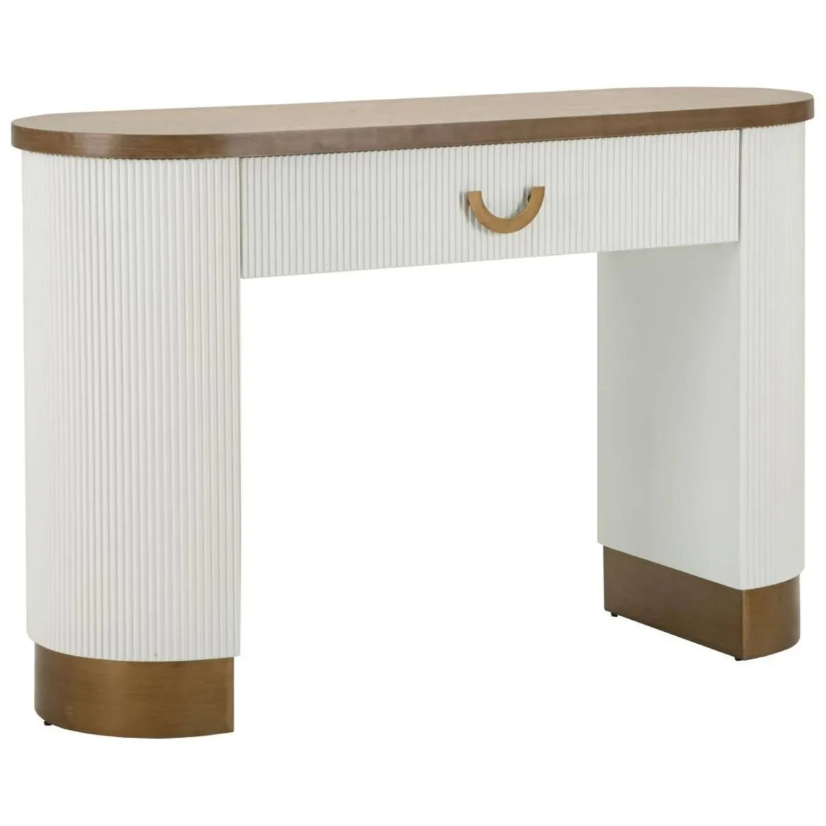 Consolle 121x40x78h cm bianco e marrone - Cadre