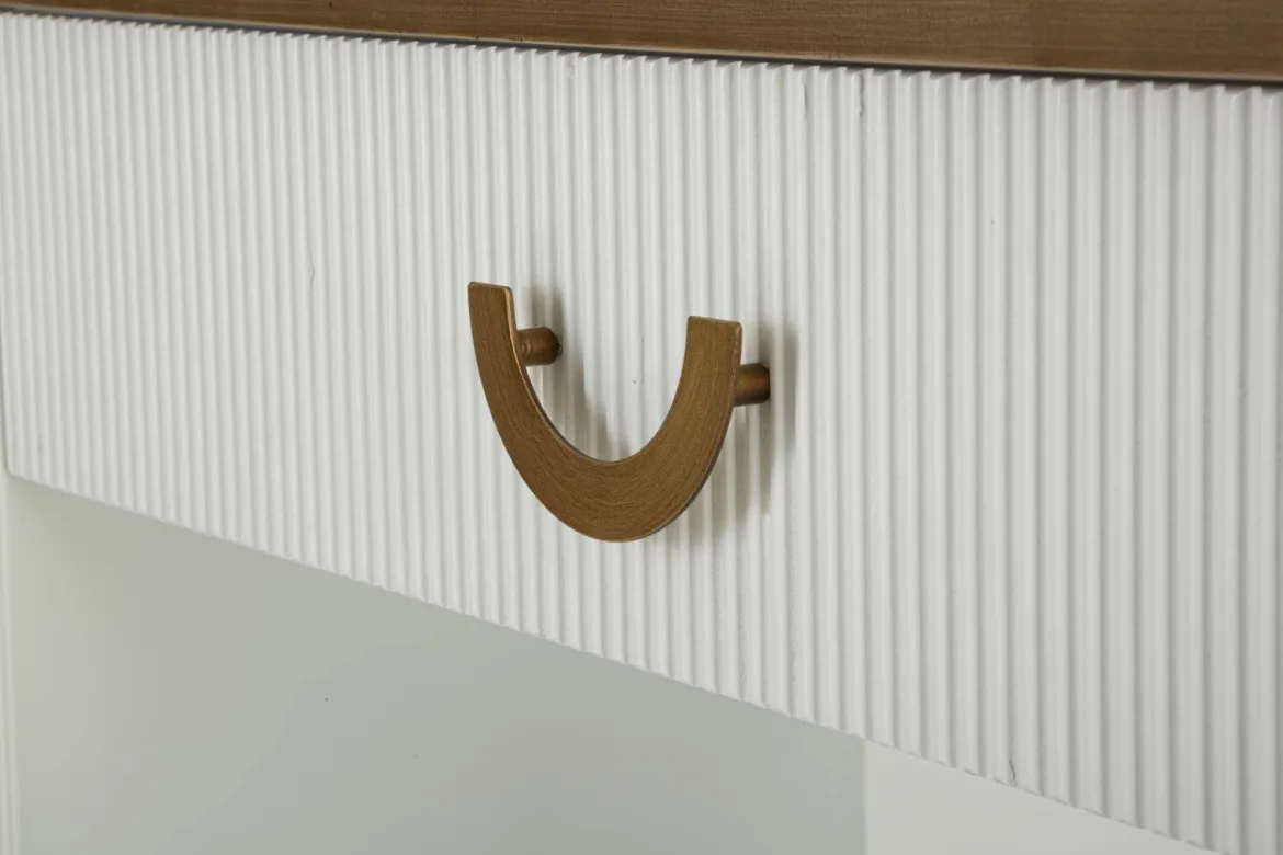Consolle 121x40x78h cm bianco e marrone - Cadre
