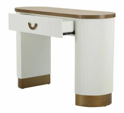 Consolle 121x40x78h cm bianco e marrone - Cadre