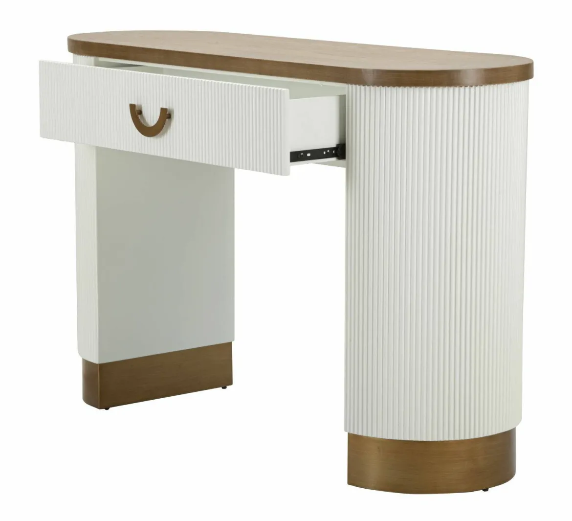 Consolle 121x40x78h cm bianco e marrone - Cadre