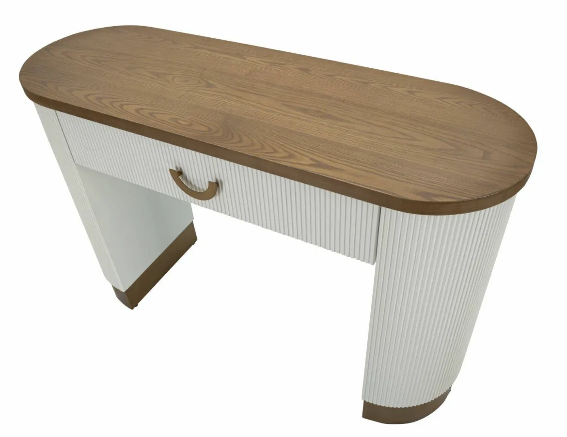 Consolle 121x40x78h cm bianco e marrone - Cadre