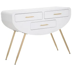 Consolle 110x40x80h cm bianco e oro - Tomato