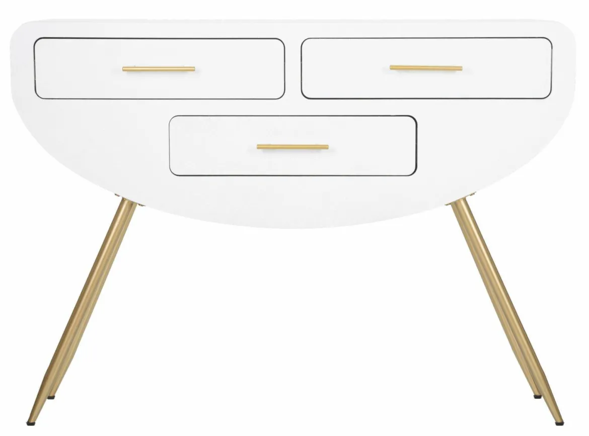 Consolle 110x40x80h cm bianco e oro - Tomato