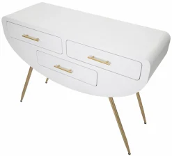 Consolle 110x40x80h cm bianco e oro - Tomato