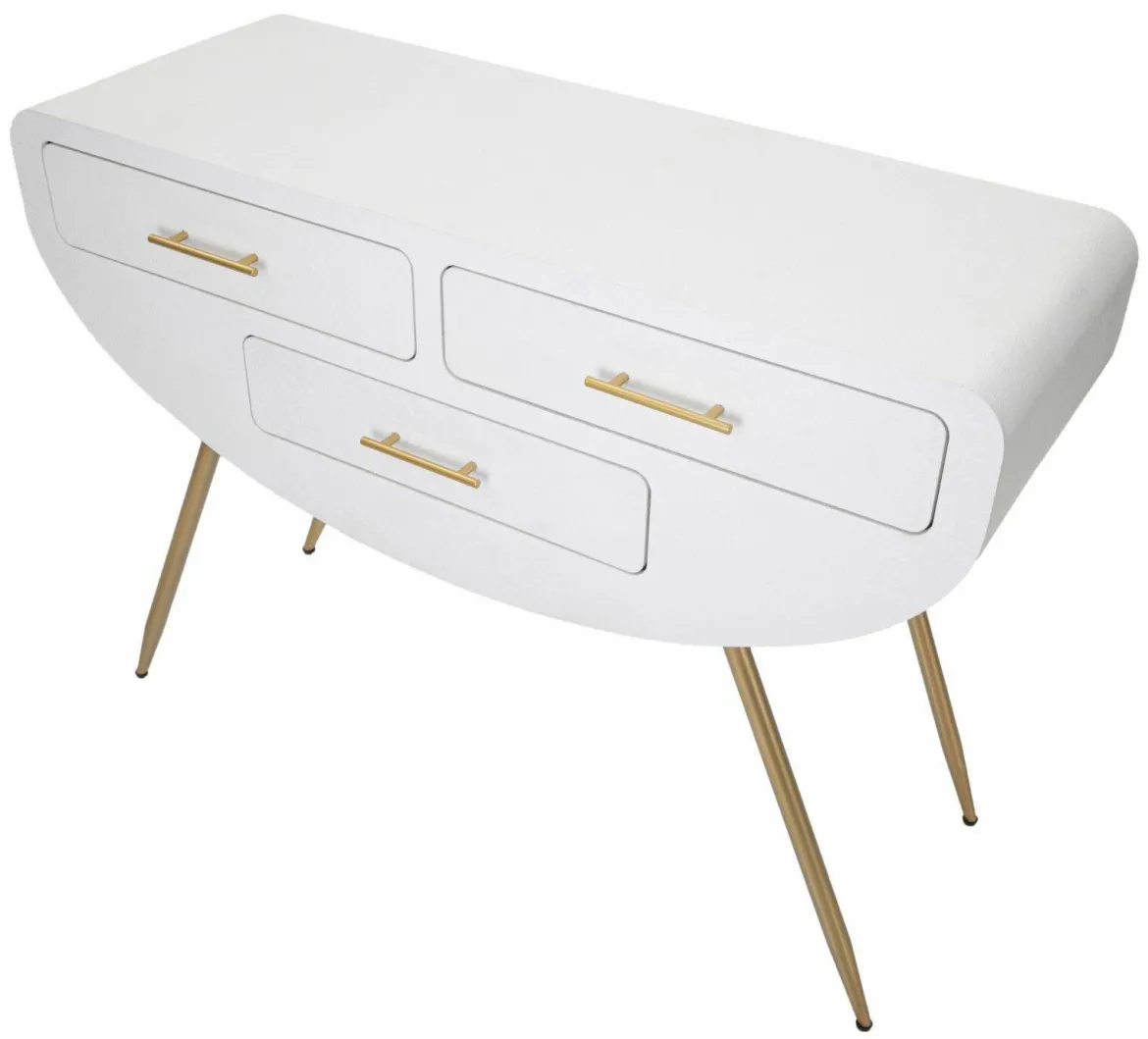 Consolle 110x40x80h cm bianco e oro - Tomato