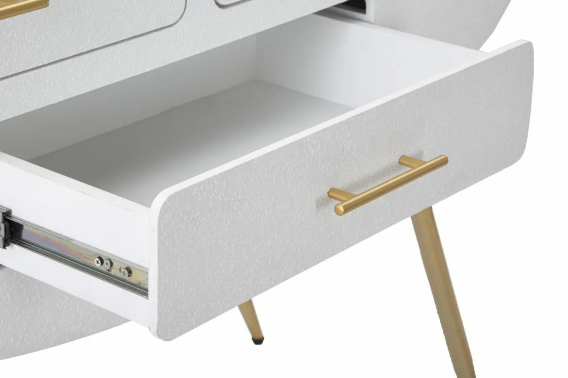 Consolle 110x40x80h cm bianco e oro - Tomato