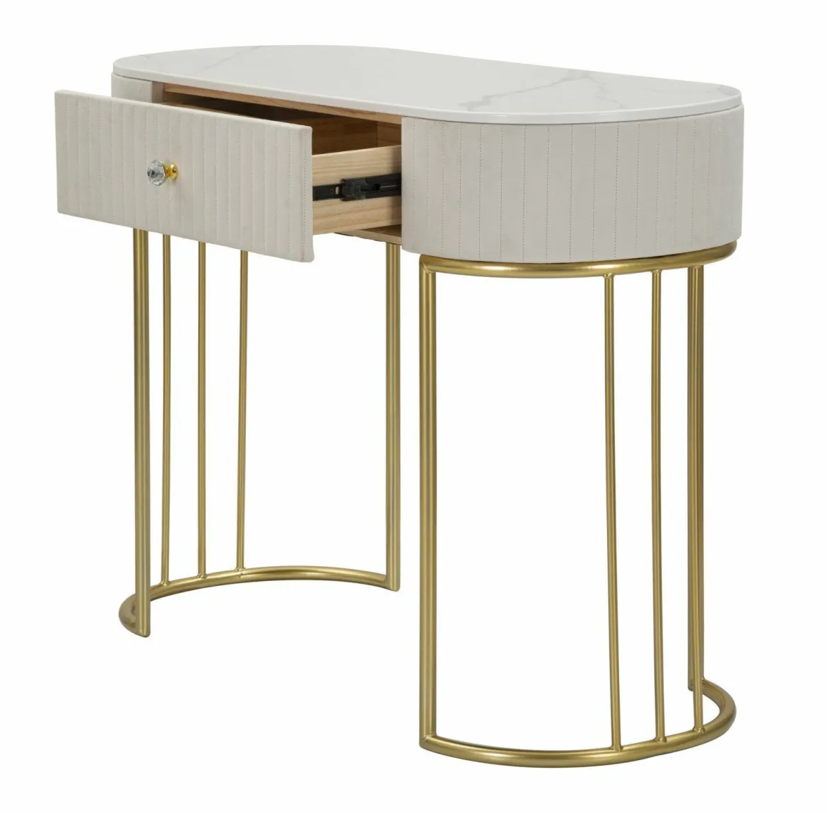 Consolle 100x40x75h cm crema e bianco - Abstraktes